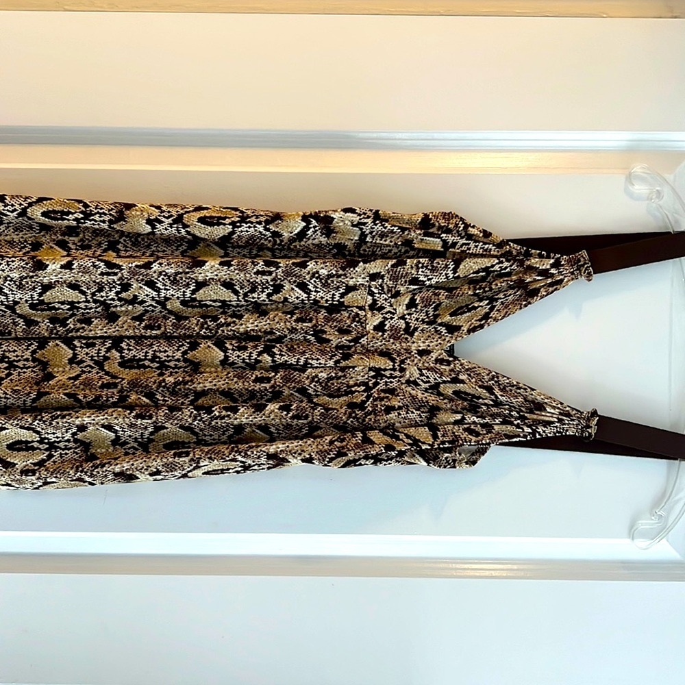Elie Tahari midi length leopard dress- size L Bergdorf Goodman